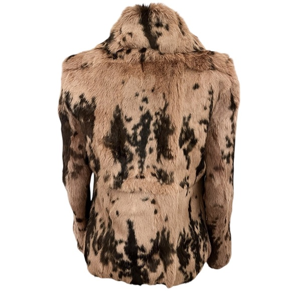 Women's Tan and Brown Fur Jacket - Picture 4 of 14